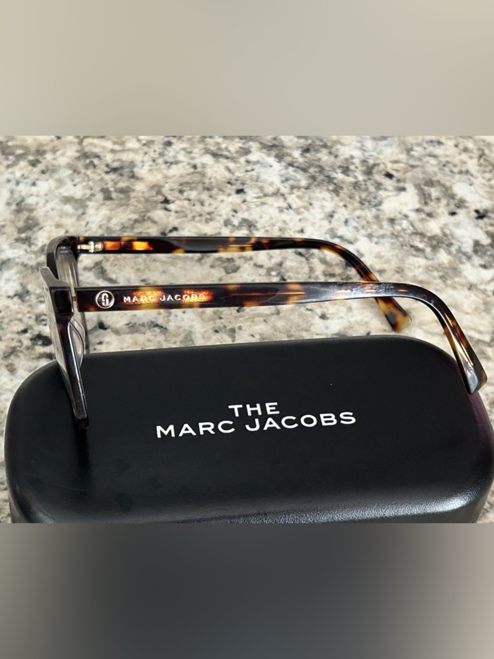 Marc Jacobs Tortoiseshell Full Rim Eyeglass Frames Rectangular Cat Eye w Case - Picture 10 of 15